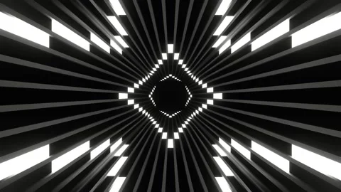 White Neon Line Move on Square Tunnel Background VJ Loop in 4K Stock Footage 274069962