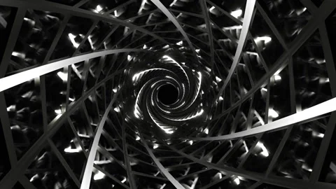 White Neon Lines Tunnel with Mirror Frames Background VJ Loop in 4K Stock Footage 344580234
