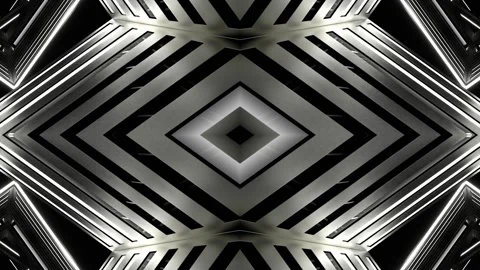 White Neon Motion Effect Kaleidoscope Background VJ Loop in 4K Stock Footage 333963942