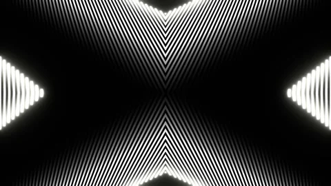 White Neon Rays Disappear Into Distance Kaleidoscope Background VJ Loop Stock Footage 327556471
