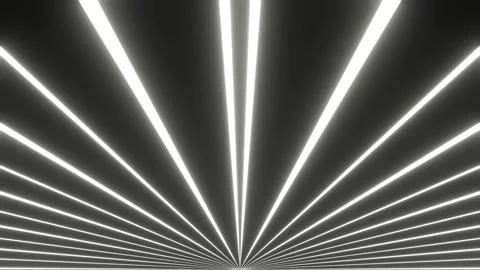 White Neon Rays Diverge in Different Directions Background VJ Loop in 4K Stock Footage 345737652