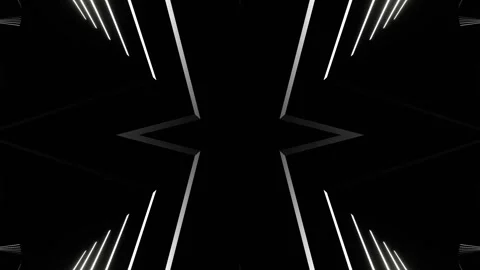 White Neon Rays Moving Kaleidoscope Background VJ Loop in 4K Stock Footage 330303707