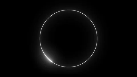 White Neon Ring Against Black Background abstract bright Video stock 318634211