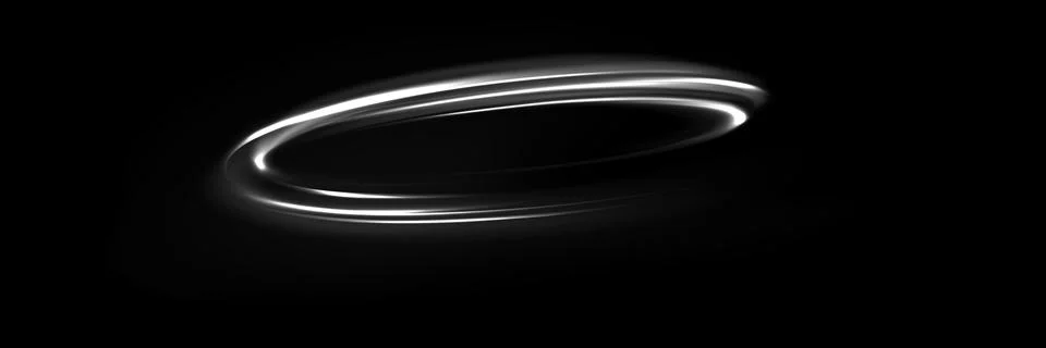 White neon ring. Glowing circle. Glow effect. Round light frame. Abstract light Stock Illustration