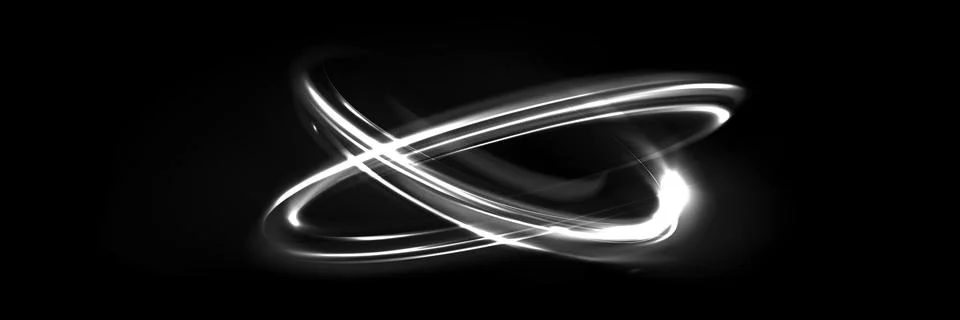 White neon ring. Glowing circle. Glow effect. Round light frame. Abstract light Stock Illustration