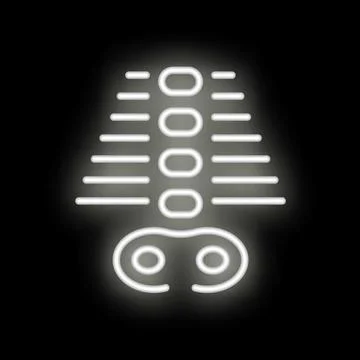 White neon skeleton glowing on a black background Stock Illustration