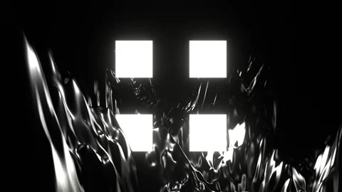 White Neon Squares by Mountains Background VJ Loop in 4K Video stock 260822009