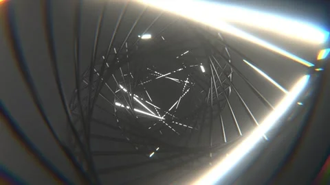 White Neon Strobe Beautiful Spiral Sci-Fi Background VJ Loop l 4K Stock Footage 296529501