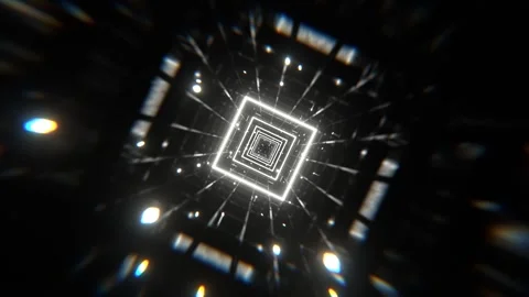 White Neon Strobe Frame Tunnel Background VJ Loop in 4K Stock Footage 294920418