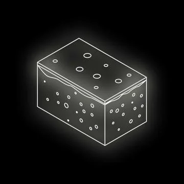 White neon style soil layers icon showing ground water table Illustrazione stock