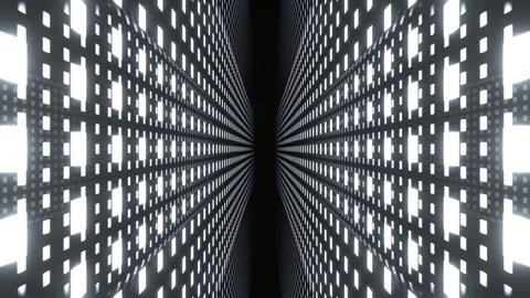 White Neon Tech Grid Perspective Background VJ Loop in 4K Stock Footage 334717826