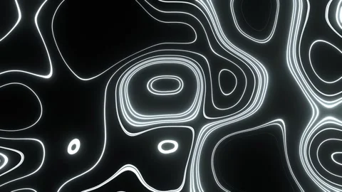 White Neon Topographic Pattern Background VJ Loop in 4K Stock Footage 344100131