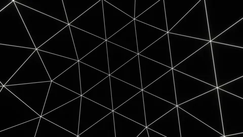 White Neon Wireframe Shape Movement Background VJ Loop l 4K Stock Footage 314365584