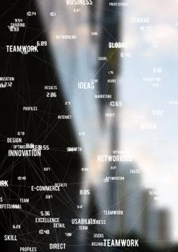White network against blurry building Ilustración de archivo