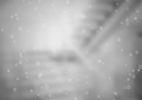White network against blurry grey stairs 스톡 일러스트