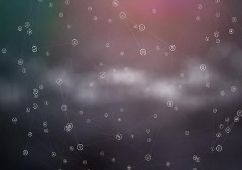 White network against green red blurry background Stock Illustration