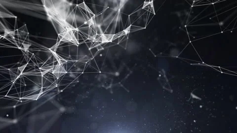 White network low poly mesh line structure dynamic moving backward 4K motion. Stock Footage 207115487