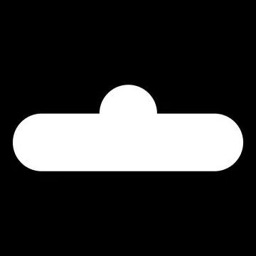 White Neumorphic Menu Button With Semi Circle Tab on Top Center Stock Illustration