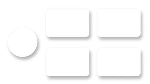 White neumorphism circle and rectangle layout animation on white background. Stock-Footage 320370201