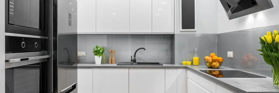 White new kitchen Stock Photos