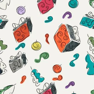 White new year pattern Stock Illustration