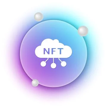 White NFT cloud icon isolated on white background. Non fungible token. Digi.. Stock Illustration