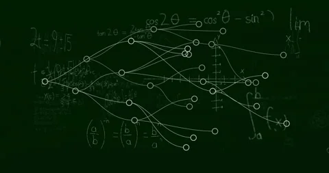 White node appearing on chalkboard splitting into branching network revealing 스톡 동영상 310971729