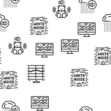 White Noise Hearing Vector Seamless Pattern Illustrazione stock