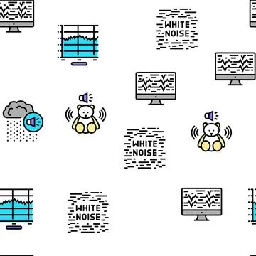 White Noise Hearing Vector Seamless Pattern イラスト素材