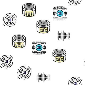 White Noise Hearing Vector Seamless Pattern イラスト素材