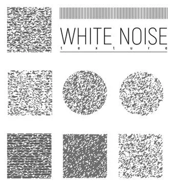White noise interference textures set Stock Illustration