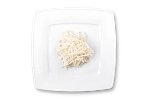 White noodles on a plate Stock Photos