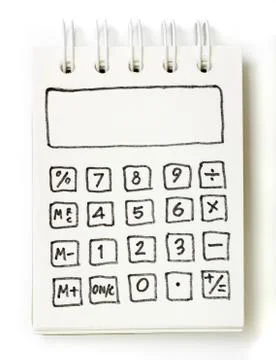 White note book drawing as a calculator Stock Illustration
