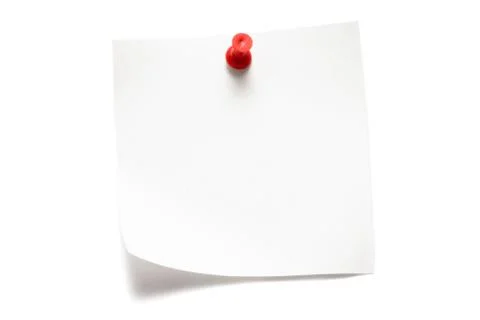 White Note Isolated on a White Background Stockfoto's