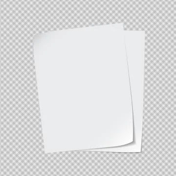 White note, notebook paper with curled corner for text or advertising message on Stock Illustration