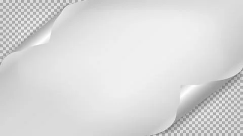 White note, notebook paper with folded corners is on squared grey background for Illustrazione stock