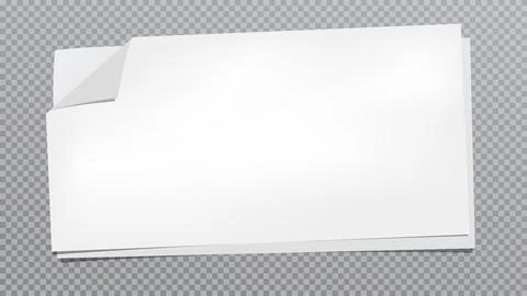 White note, notebook paper with folded corner are on on dark squared background Stock Illustration