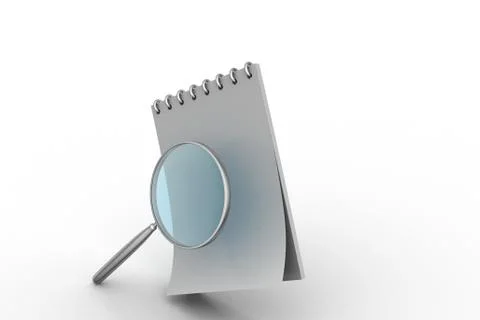 White note pad with magnifier Free Stock Illustration