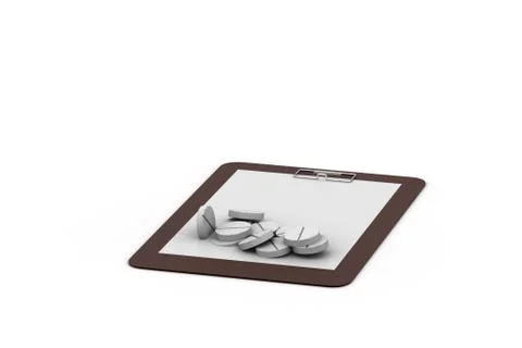 White note pad with medicine Free Stock Illustration