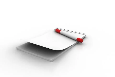 White note pad with pen Free Stock Illustration