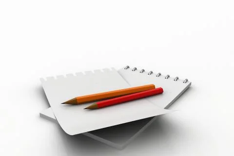White note pad with pencil Free Stock Illustration