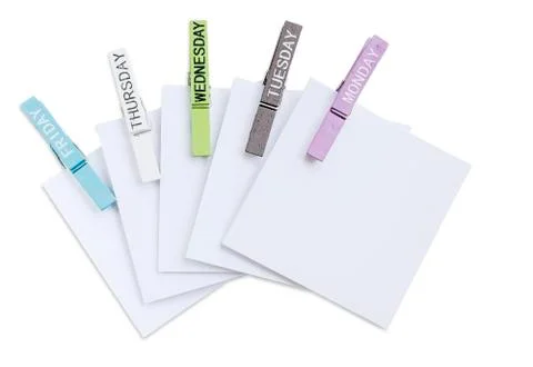 White note with  paper clip Stock Photos
