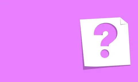 White note paper with question mark Stock Illustration