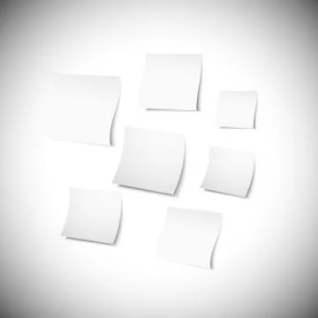 White note papers with shadow on gray background Illustrazione stock