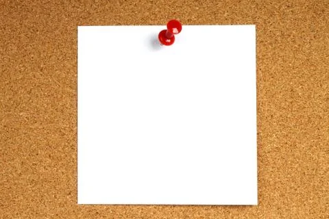 White note with pin Stock Photos
