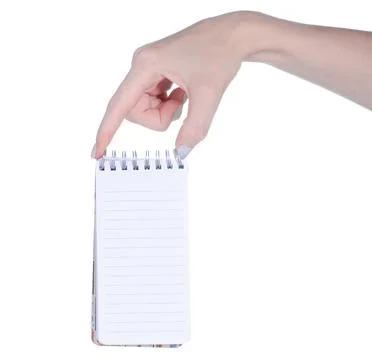 White notebook diary in hand Stock Photos