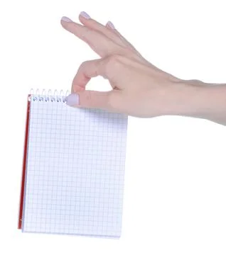 White notebook diary in hand Stock Photos