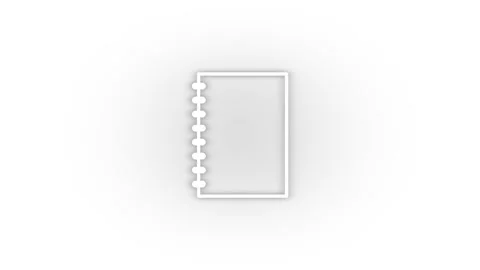 White notebook icon with shadow isolated on white background. Stock Footage 209120397