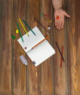 White notebook mockup for text on light backdrop.Mock up poster sketchpad fra 스톡 사진
