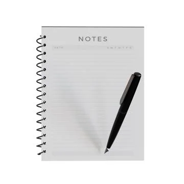 White Notebook With Pen. Realistic 3D Render. Isolated On White Background. 스톡 일러스트